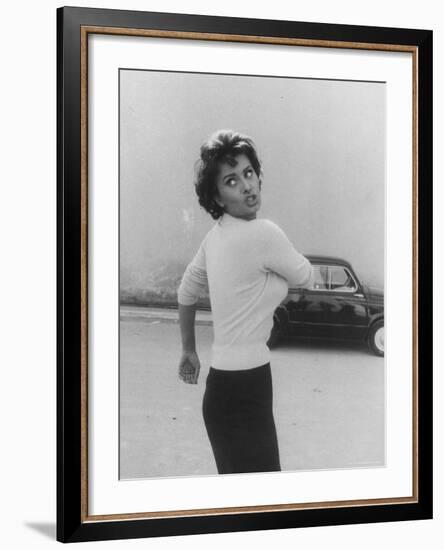 Actress Sophia Loren Displaying a Wide Range of Emotions-Loomis Dean-Framed Premium Photographic Print