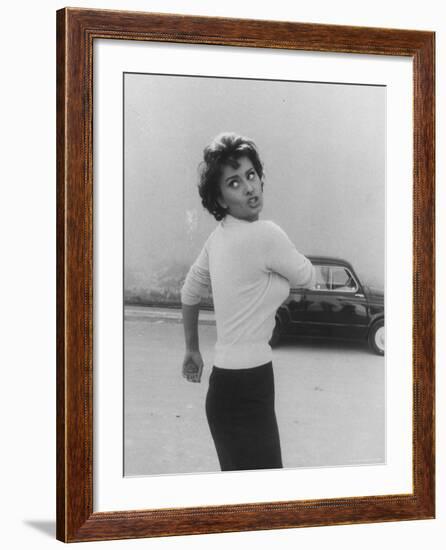 Actress Sophia Loren Displaying a Wide Range of Emotions-Loomis Dean-Framed Premium Photographic Print