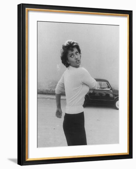 Actress Sophia Loren Displaying a Wide Range of Emotions-Loomis Dean-Framed Premium Photographic Print