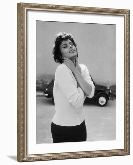 Actress Sophia Loren Displaying a Wide Range of Emotions-Loomis Dean-Framed Premium Photographic Print