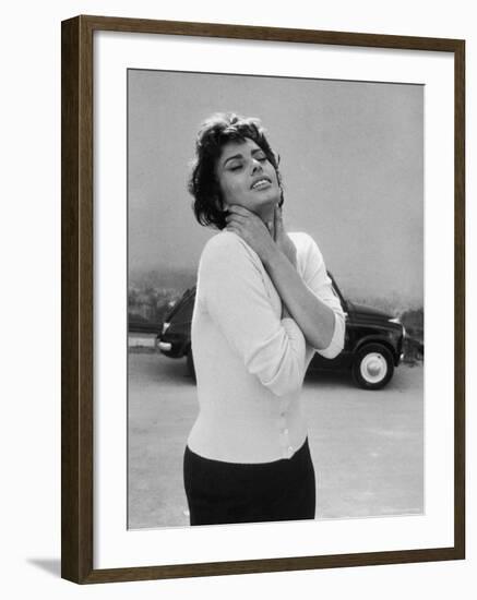 Actress Sophia Loren Displaying a Wide Range of Emotions-Loomis Dean-Framed Premium Photographic Print