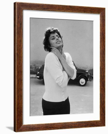 Actress Sophia Loren Displaying a Wide Range of Emotions-Loomis Dean-Framed Premium Photographic Print