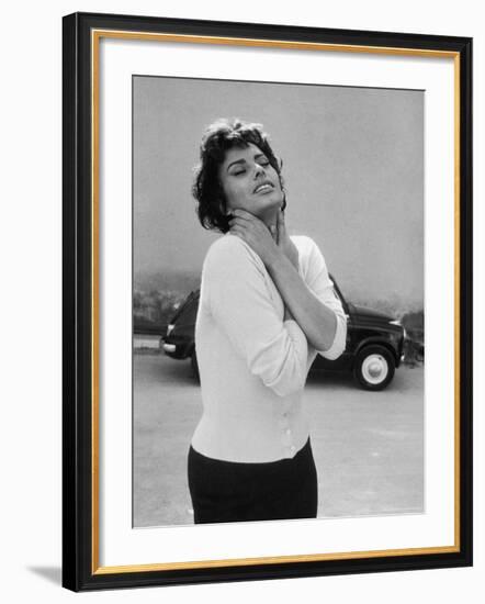 Actress Sophia Loren Displaying a Wide Range of Emotions-Loomis Dean-Framed Premium Photographic Print