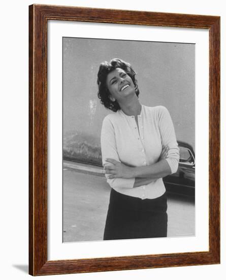 Actress Sophia Loren Displaying a Wide Range of Emotions-Loomis Dean-Framed Premium Photographic Print