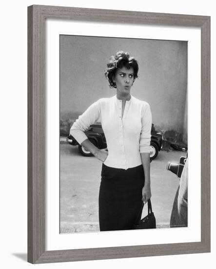 Actress Sophia Loren Displaying a Wide Range of Emotions-Loomis Dean-Framed Premium Photographic Print