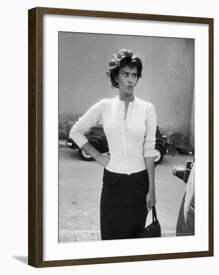 Actress Sophia Loren Displaying a Wide Range of Emotions-Loomis Dean-Framed Premium Photographic Print