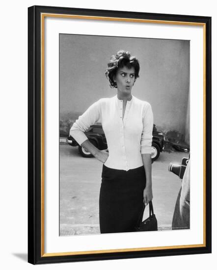 Actress Sophia Loren Displaying a Wide Range of Emotions-Loomis Dean-Framed Premium Photographic Print