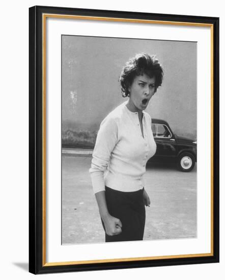 Actress Sophia Loren Displaying a Wide Range of Emotions-Loomis Dean-Framed Premium Photographic Print