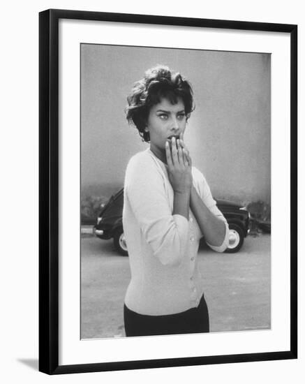 Actress Sophia Loren Displaying a Wide Range of Emotions-Loomis Dean-Framed Premium Photographic Print