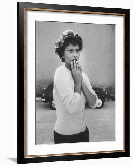 Actress Sophia Loren Displaying a Wide Range of Emotions-Loomis Dean-Framed Premium Photographic Print