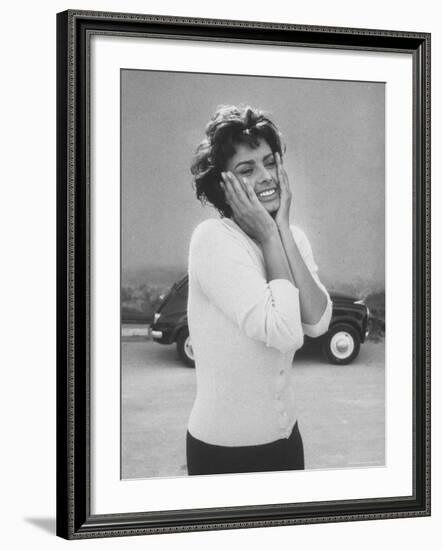 Actress Sophia Loren Displaying a Wide Range of Emotions-Loomis Dean-Framed Premium Photographic Print