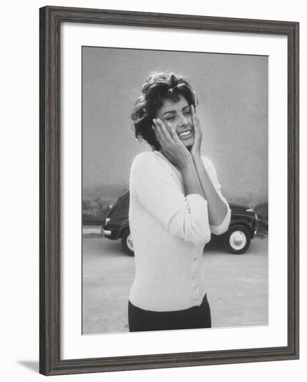 Actress Sophia Loren Displaying a Wide Range of Emotions-Loomis Dean-Framed Premium Photographic Print