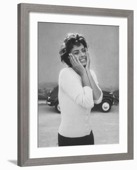 Actress Sophia Loren Displaying a Wide Range of Emotions-Loomis Dean-Framed Premium Photographic Print