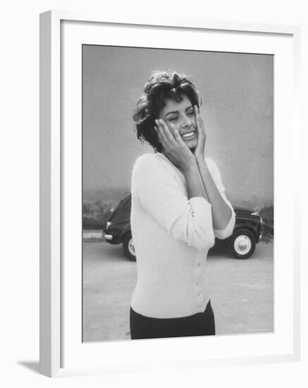 Actress Sophia Loren Displaying a Wide Range of Emotions-Loomis Dean-Framed Premium Photographic Print