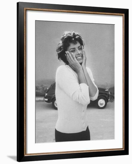 Actress Sophia Loren Displaying a Wide Range of Emotions-Loomis Dean-Framed Premium Photographic Print