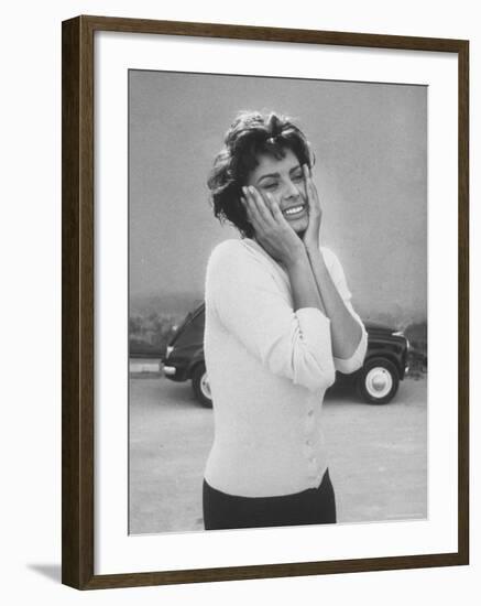 Actress Sophia Loren Displaying a Wide Range of Emotions-Loomis Dean-Framed Premium Photographic Print