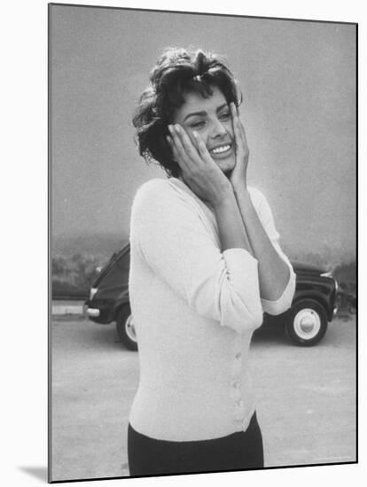 Actress Sophia Loren Displaying a Wide Range of Emotions-Loomis Dean-Mounted Premium Photographic Print