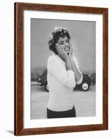 Actress Sophia Loren Displaying a Wide Range of Emotions-Loomis Dean-Framed Premium Photographic Print