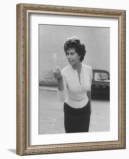 Actress Sophia Loren Displaying a Wide Range of Emotions-Loomis Dean-Framed Premium Photographic Print