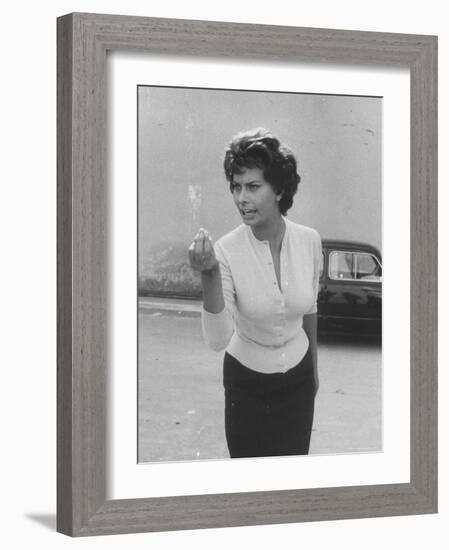 Actress Sophia Loren Displaying a Wide Range of Emotions-Loomis Dean-Framed Premium Photographic Print