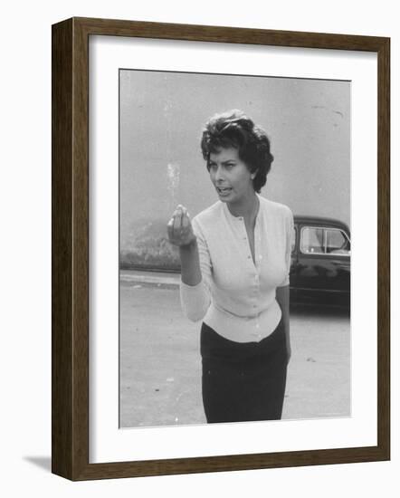 Actress Sophia Loren Displaying a Wide Range of Emotions-Loomis Dean-Framed Premium Photographic Print