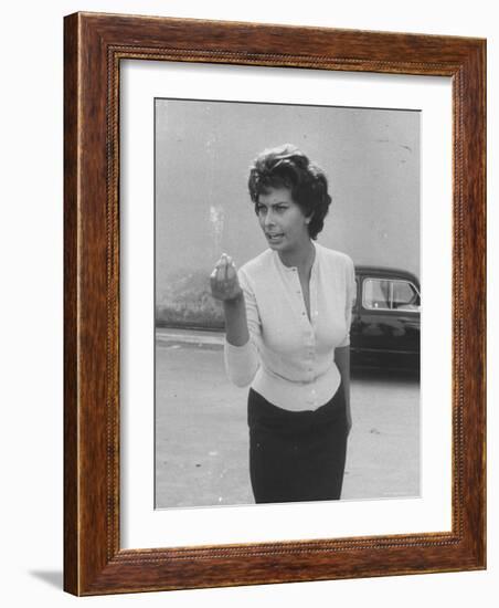 Actress Sophia Loren Displaying a Wide Range of Emotions-Loomis Dean-Framed Premium Photographic Print