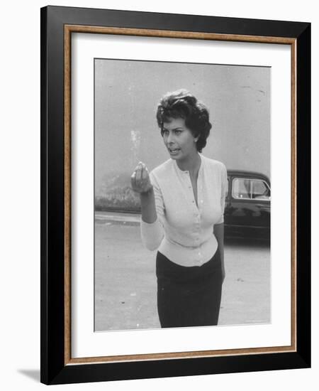 Actress Sophia Loren Displaying a Wide Range of Emotions-Loomis Dean-Framed Premium Photographic Print