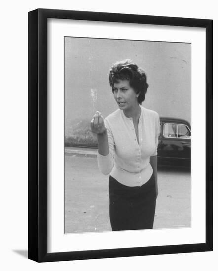 Actress Sophia Loren Displaying a Wide Range of Emotions-Loomis Dean-Framed Premium Photographic Print