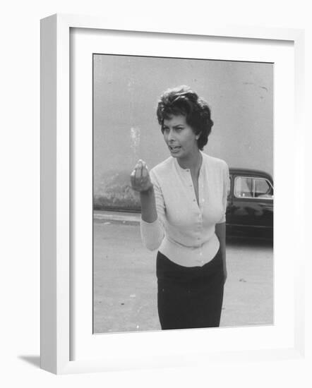 Actress Sophia Loren Displaying a Wide Range of Emotions-Loomis Dean-Framed Premium Photographic Print