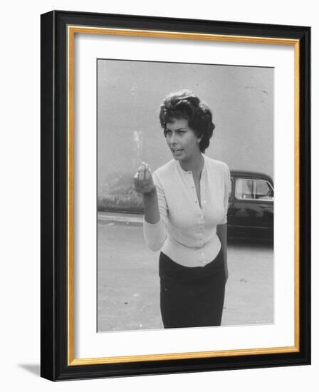 Actress Sophia Loren Displaying a Wide Range of Emotions-Loomis Dean-Framed Premium Photographic Print