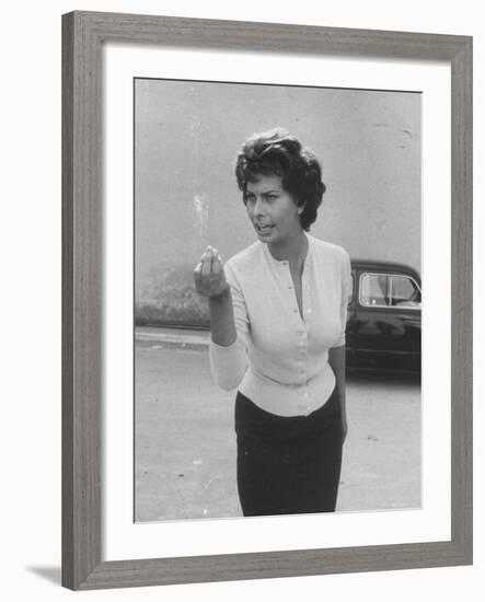 Actress Sophia Loren Displaying a Wide Range of Emotions-Loomis Dean-Framed Premium Photographic Print