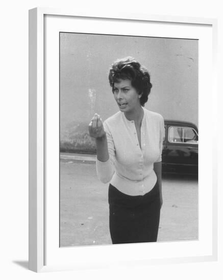 Actress Sophia Loren Displaying a Wide Range of Emotions-Loomis Dean-Framed Premium Photographic Print