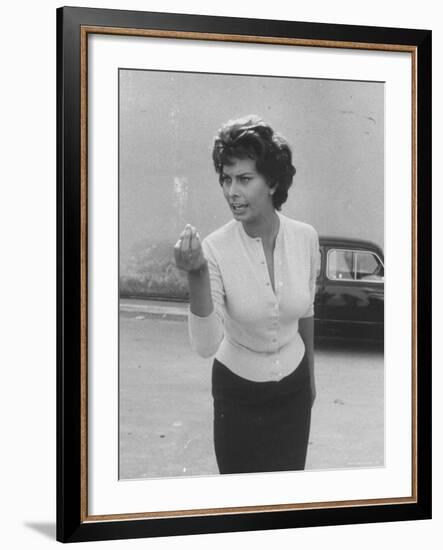 Actress Sophia Loren Displaying a Wide Range of Emotions-Loomis Dean-Framed Premium Photographic Print