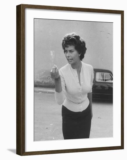 Actress Sophia Loren Displaying a Wide Range of Emotions-Loomis Dean-Framed Premium Photographic Print