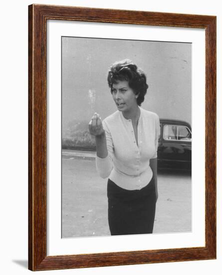 Actress Sophia Loren Displaying a Wide Range of Emotions-Loomis Dean-Framed Premium Photographic Print