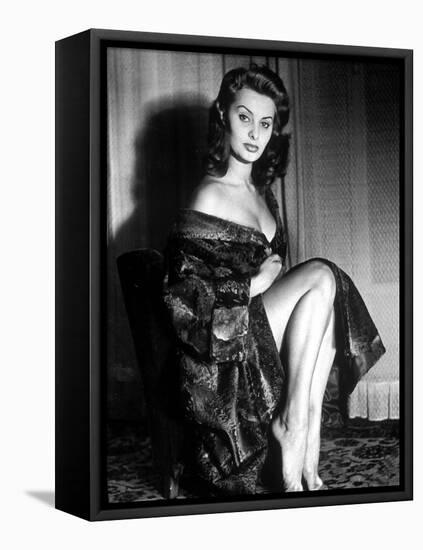 Actress Sophia Loren in 1957-null-Framed Stretched Canvas