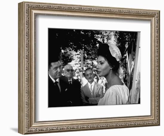 Actress Sophia Loren in Costume Between Takes During Location Filming of "Madame Sans Gene"-Alfred Eisenstaedt-Framed Photographic Print