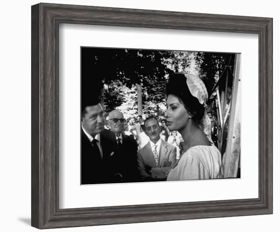 Actress Sophia Loren in Costume Between Takes During Location Filming of "Madame Sans Gene"-Alfred Eisenstaedt-Framed Photographic Print