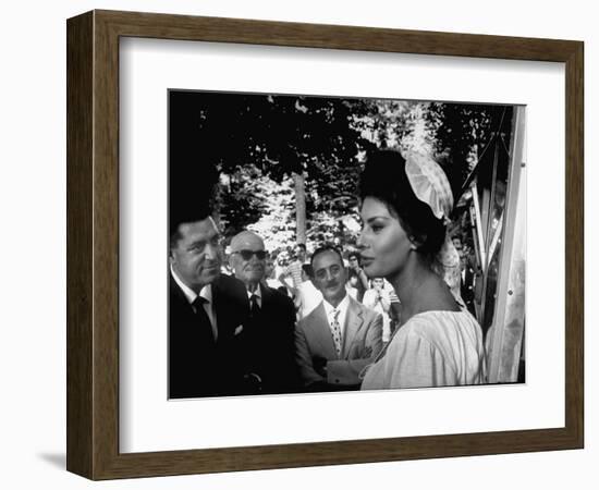 Actress Sophia Loren in Costume Between Takes During Location Filming of "Madame Sans Gene"-Alfred Eisenstaedt-Framed Photographic Print