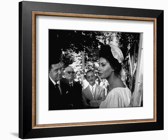 Actress Sophia Loren in Costume Between Takes During Location Filming of "Madame Sans Gene"-Alfred Eisenstaedt-Framed Photographic Print