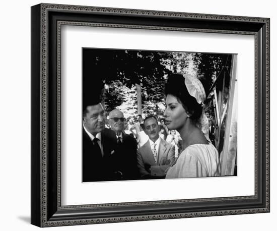 Actress Sophia Loren in Costume Between Takes During Location Filming of "Madame Sans Gene"-Alfred Eisenstaedt-Framed Photographic Print