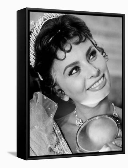 Actress Sophia Loren in Costume for Role in Movie "Madame Sans Gene"-Alfred Eisenstaedt-Framed Premier Image Canvas
