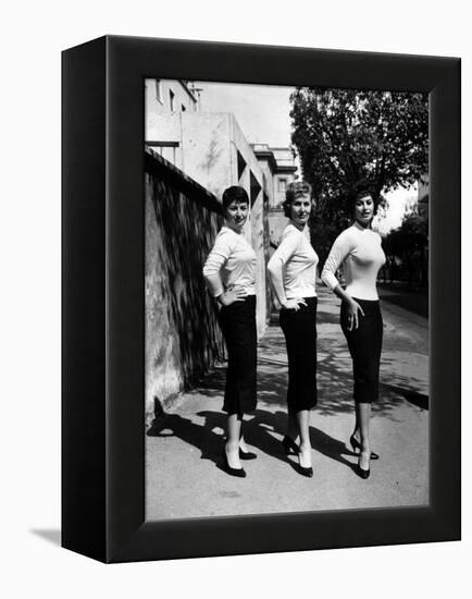 Actress Sophia Loren Posing with Her Mother and Her Sister-Loomis Dean-Framed Premier Image Canvas