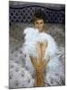 Actress Sophia Loren Wearing Feather Boa Posing in Her Bedroom-Loomis Dean-Mounted Premium Photographic Print