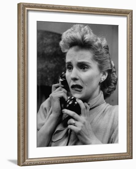 Actress Susan Douglas as Kathy Roberts in TV Soap Opera, The Guiding Light-Walter Sanders-Framed Premium Photographic Print