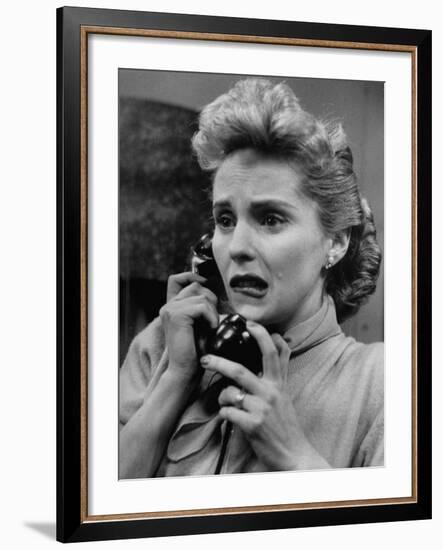 Actress Susan Douglas as Kathy Roberts in TV Soap Opera, The Guiding Light-Walter Sanders-Framed Premium Photographic Print