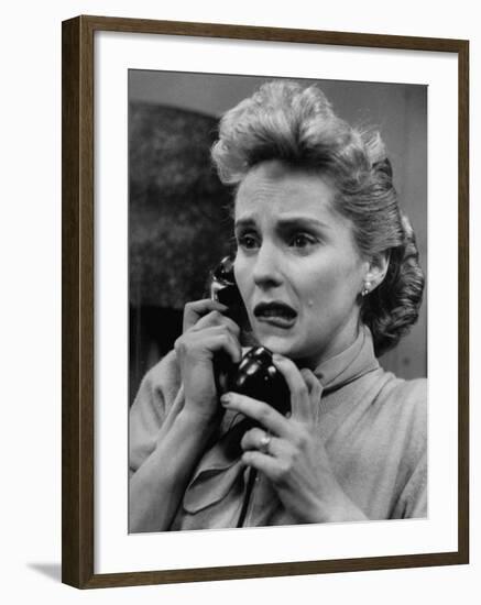 Actress Susan Douglas as Kathy Roberts in TV Soap Opera, The Guiding Light-Walter Sanders-Framed Premium Photographic Print