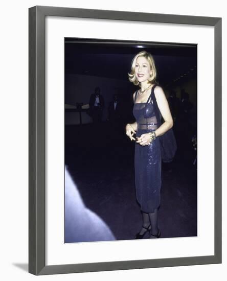 Actress Tatum O'Neal in See-Through Navy Blue Dress-Dave Allocca-Framed Premium Photographic Print