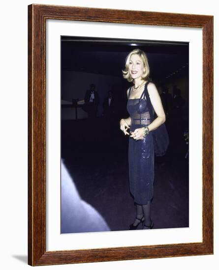 Actress Tatum O'Neal in See-Through Navy Blue Dress-Dave Allocca-Framed Premium Photographic Print