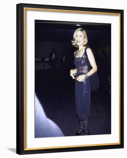 Actress Tatum O'Neal in See-Through Navy Blue Dress-Dave Allocca-Framed Premium Photographic Print